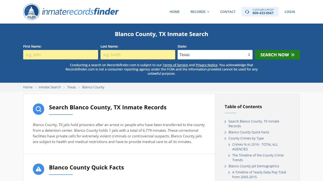 Blanco County, TX Inmate Lookup & Jail Records Online